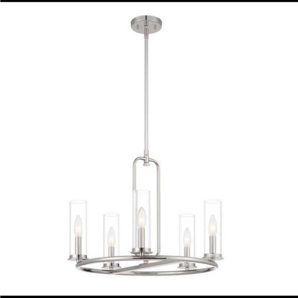 Designers Fountain Hudson 5-Light Polished Nickel Chandelier (NEW IN BOX)